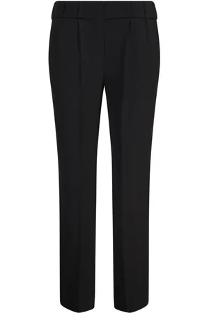 Brunello Cucinelli Bukser, Dame, Sort, XL, Uld, Sorte Slim-Fit Silkeblandingsbukser