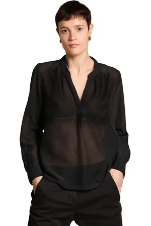 Masons Bluser & Skjorter, Dame, Sort, S, Bomuld, Elegant Sort Langærmet Skjorte