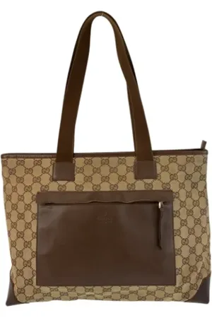 Gucci Pre-owned, Dame, Brun, ONE SIZE, Uld, Pre-owned Canvas gucci-tasker