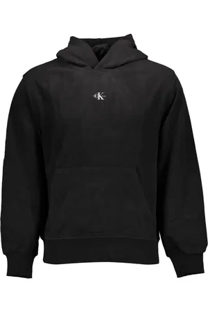 Calvin Klein Sweathshirts & Hoodies, Herre, Sort, XL, Sort hættetrøje med tryk og logo