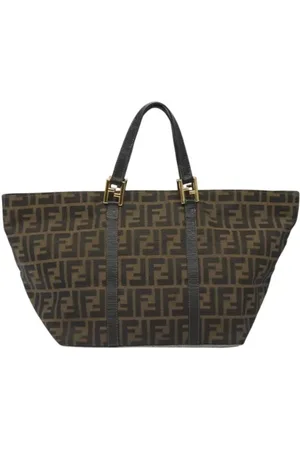 Fendi Pre-owned, Dame, Brun, ONE SIZE, Uld, Pre-owned canvas håndtasker