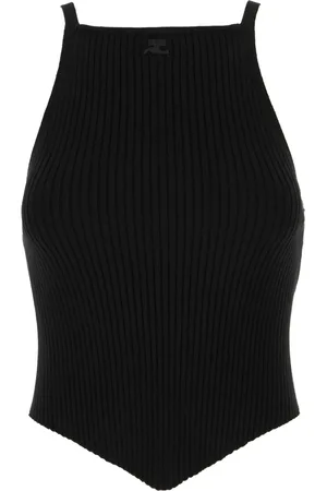 Courrèges Top, Dame, Sort, M, Uld, Stilfuld Top til Trendy Looks
