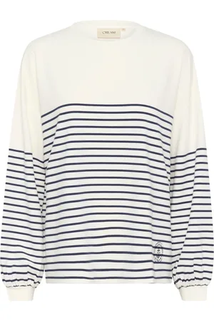 Cream Top, Dame, Flerfarvet, S, Bomuld, Stribet Sweatshirt Snowwhite Navy Stil