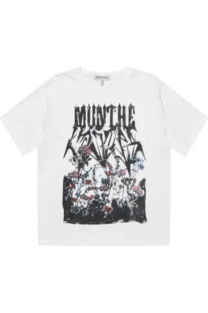 Munthe Top, Dame, Hvid, L, Grafisk Tee Løstsiddende Hvid Bluse