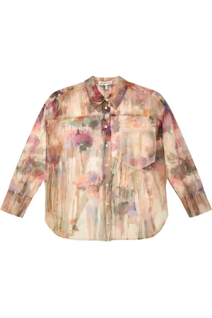 Munthe Bluser & Skjorter, Dame, Flerfarvet, XL, Abstrakt Print Skjortebluse