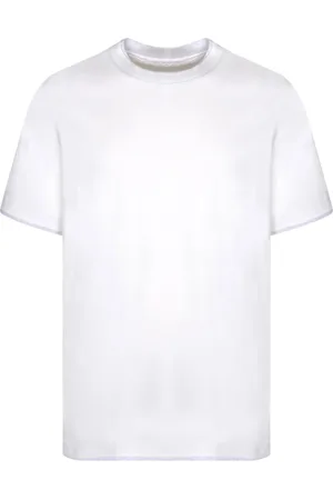 Brunello Cucinelli Top, Herre, Hvid, S, Bomuld, Hvid T-shirt med rund hals design