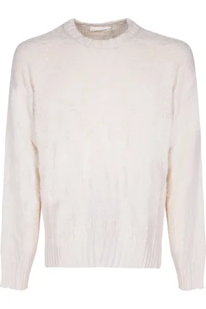 Atomofactory Strik, Herre, , M, Hvid Distressed Strikvarer Sweater