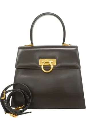 Salvatore Ferragamo Pre-owned, Dame, Sort, ONE SIZE, Uld, Pre-owned Laeder hndtasker