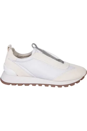 Brunello Cucinelli Sko, Dame, Hvid, 40 EU, Uld, Hvide Perle Sneakers Aw24