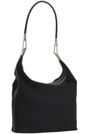Gucci Pre-owned, Dame, Sort, ONE SIZE, Uld, Pre-owned Canvas gucci-tasker