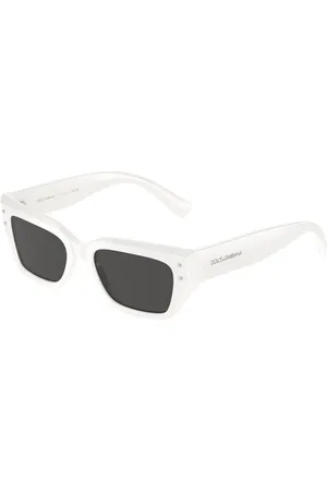Dolce & Gabbana Tilbehør, Dame, Hvid, 52 MM, Uld, Autentiske stilfulde solbriller af premium kvalitet