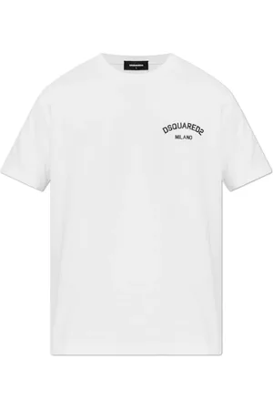 Dsquared2 Top, Herre, Hvid, 2XL, Bomuld, T-shirt med logo
