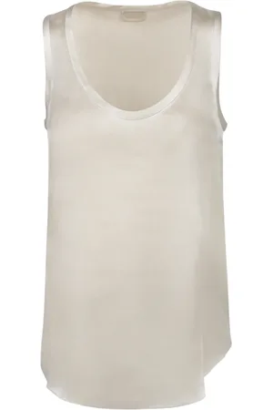 Brunello Cucinelli Top, Dame, , XL, Elegant Ærmeløs Silke Top