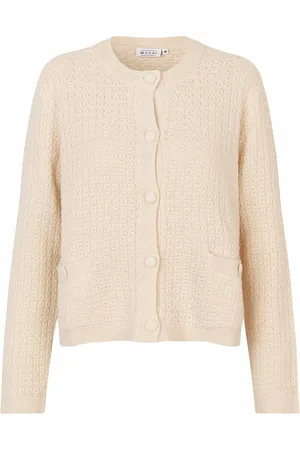 Masai Strik, Dame, , 2XL, Uld, Strikket Cardigan Whitecap