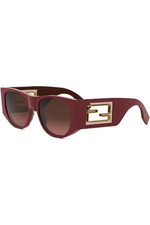 Fendi Tilbehør, unisex, Brun, 54 MM, Autentiske Baguette Briller til Dig