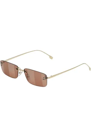 Fendi Tilbehør, unisex, Gul, 54 MM, Autentiske krystalbriller med topkvalitetsservice