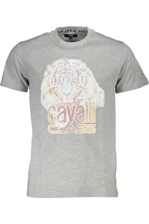 Roberto Cavalli Top, Herre, Grå, M, Kortærmet Herre Grå T-shirt