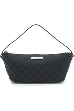 Gucci Pre-owned, Dame, Sort, ONE SIZE, Tyl, Pre-owned canvas håndtasker