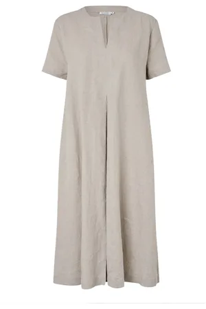 Masai Kjole, Dame, , S, Linned, Elegant Linnedkjole med Slids