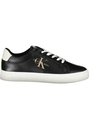 Calvin Klein Sko, Dame, Sort, 40 EU, Uld, Sporty sorte damesneakers med kontrastdetaljer