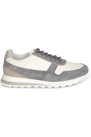Brunello Cucinelli Sko, Herre, Flerfarvet, 40 EU, Læder, Hvide Lædersneakers Moderne Stil