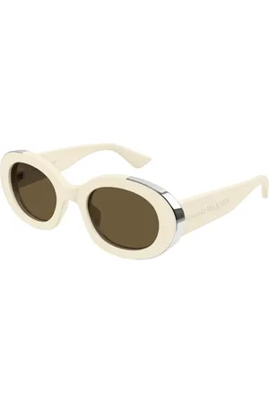 Alexander McQueen Tilbehør, unisex, , 51 MM, Ivory Brown Solbriller Am0445S Model