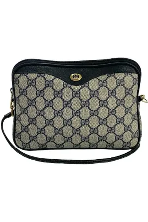 Gucci Pre-owned, Dame, Blå, ONE SIZE, Uld, Pre-owned Canvas crossbody-tasker