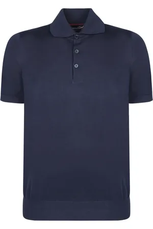 Brunello Cucinelli Top, Herre, Blå, M, Bomuld, Blå Polo Skjorte Afslappet Stil