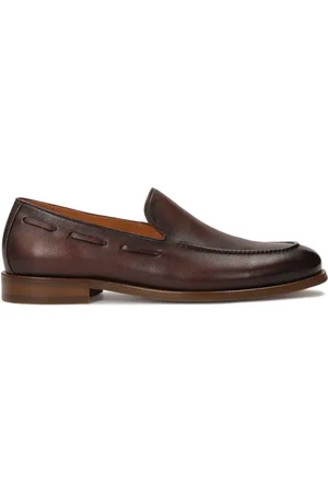 Kazar Sko, Herre, Brun, 48 EU, Læder, Brune loafers med en tåstrop