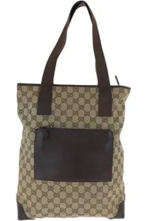 Gucci Pre-owned, Dame, Brun, ONE SIZE, Uld, Pre-owned Canvas gucci-tasker