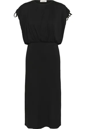 Soaked in Luxury Kjole, Dame, Sort, M, Sort Slim Kjole med Draperet Top