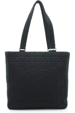 CHANEL Pre-owned, Dame, Sort, ONE SIZE, Uld, Pre-owned canvas håndtasker