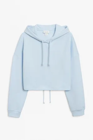 Monki Cropped hoodie with cut out back