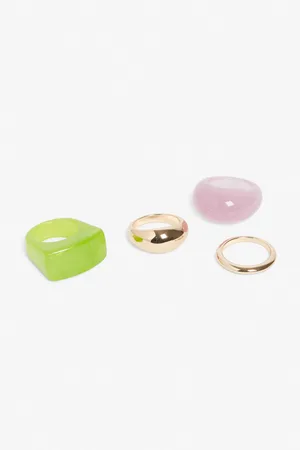 Monki 4-pack plastic and metal rings