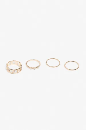 Monki 4-pack sparkly rings