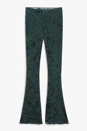 Monki Flared velvet trousers