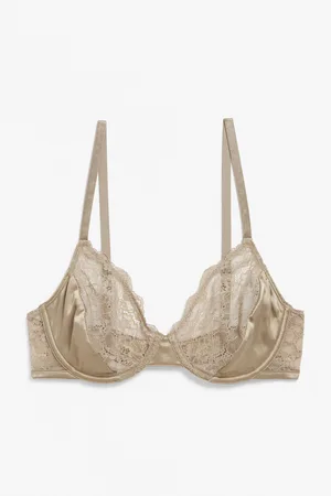 Monki Lace and satin wire bralette