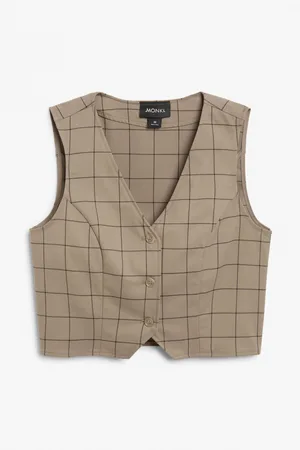 Monki Cropped single-breasted waistcoat