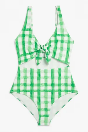 Monki Tie cut out swimsuit