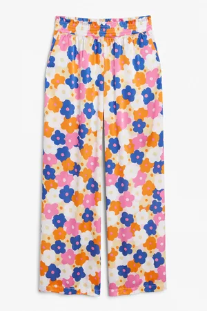 Monki Kvinder Kassebukser - Wide leg satin trousers