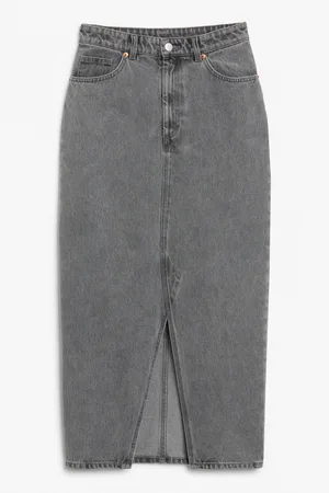 Monki Kvinder Midinederdele - Midi denim skirt