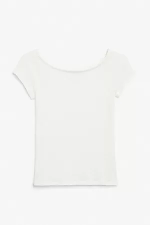 Monki Kvinder Kortærmede - Boat neck t-shirt