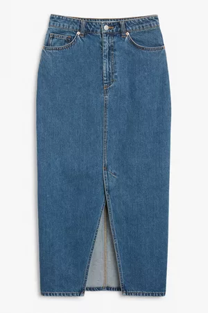 Monki Kvinder Midinederdele - Midi denim skirt
