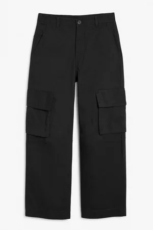 Monki Kvinder Loose fit bukser - Cargo trousers low waist loose fit cotton