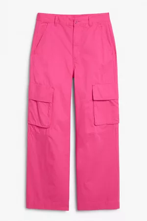 Monki Kvinder Loose fit bukser - Cargo trousers low waist loose fit cotton