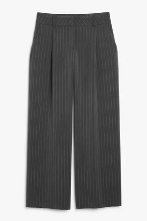 Monki Low waist wide leg tailored trousers