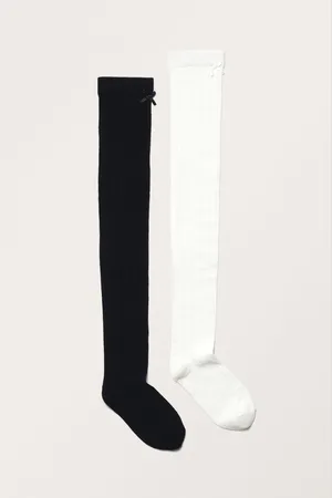 Monki 2-pack Pointelle Knee Socks