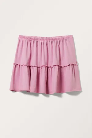 Monki Washed Ruffled Mini Skirt