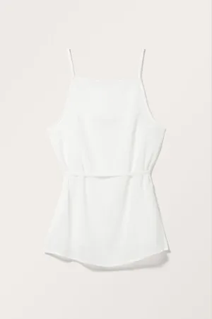 Monki Sheer Sleeveless Tie Top