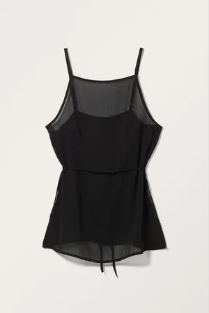 Monki Sheer Sleeveless Tie Top